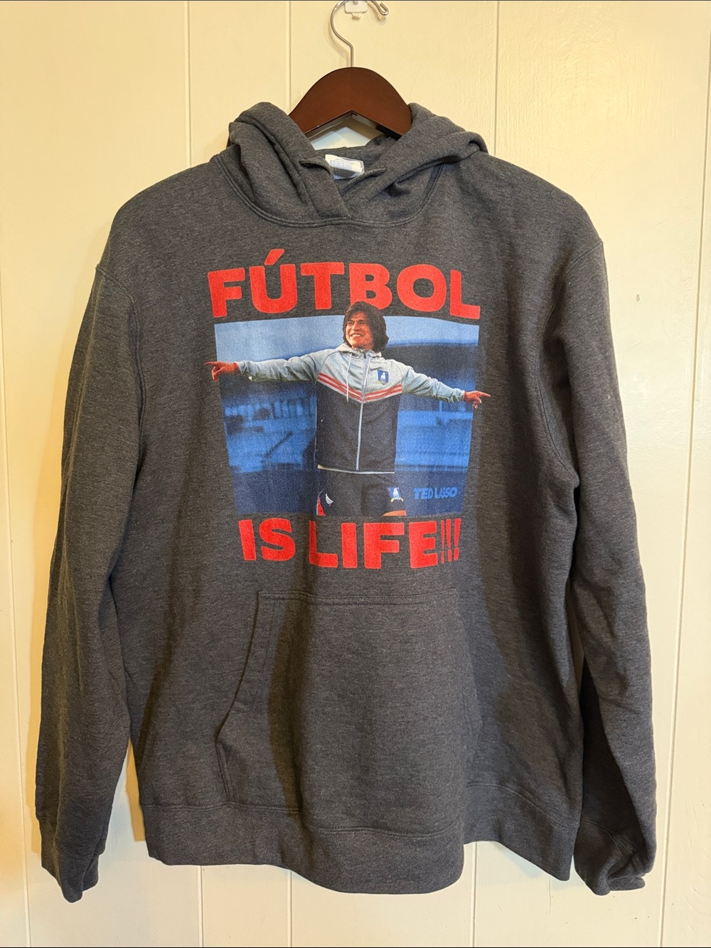 NEW - Fútbol Is Life Charcoal Graphic Hoodie